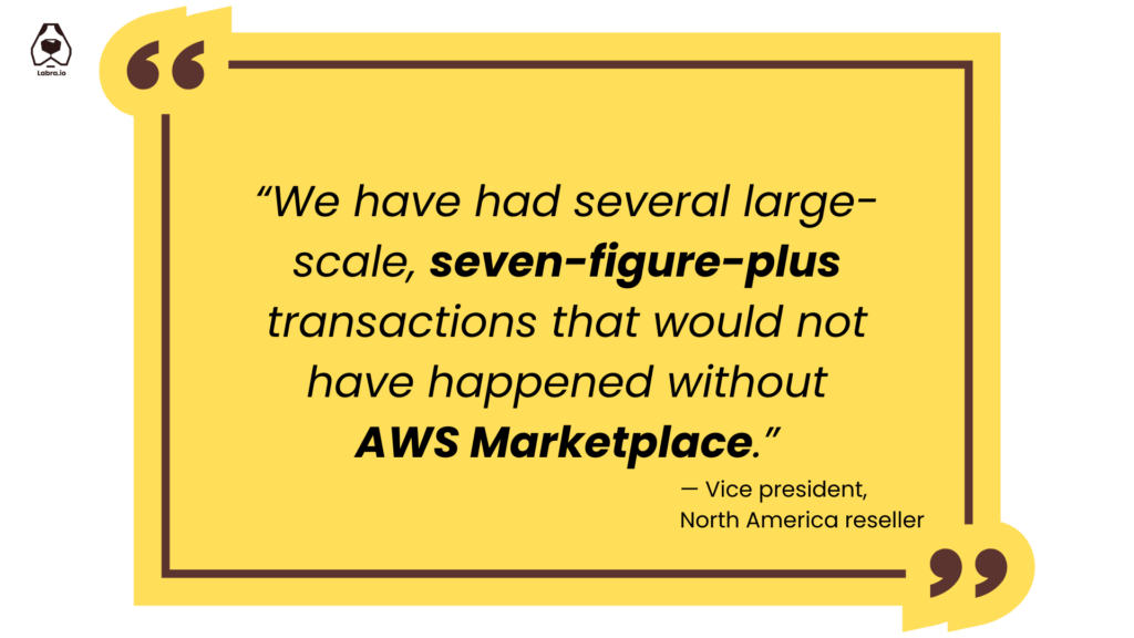 “We have had several large-scale, seven-figure-plus transactions that would not have happened without AWS Marketplace.”